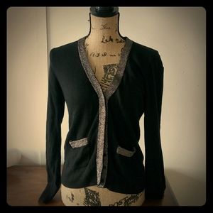 Liz Claiborne deep v-neck sweater button down/cardigan Medium